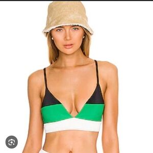Beach Riot Green and Black Bikini Top